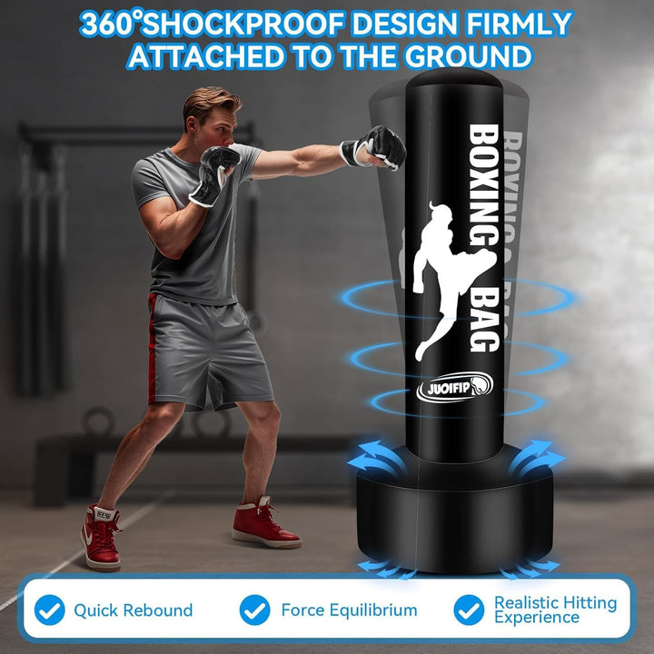 YORWHIN Boxsack Erwachsene 180cm, Aufblasbare Boxsack Stehend Freistehende Kickboxsäcke Ausrüstung f