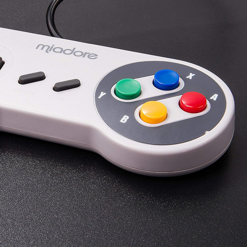 miadore 2X USB Controller für SNES NES Spiele, klassischer Retro USB Gamepad Joystick für Windows PC