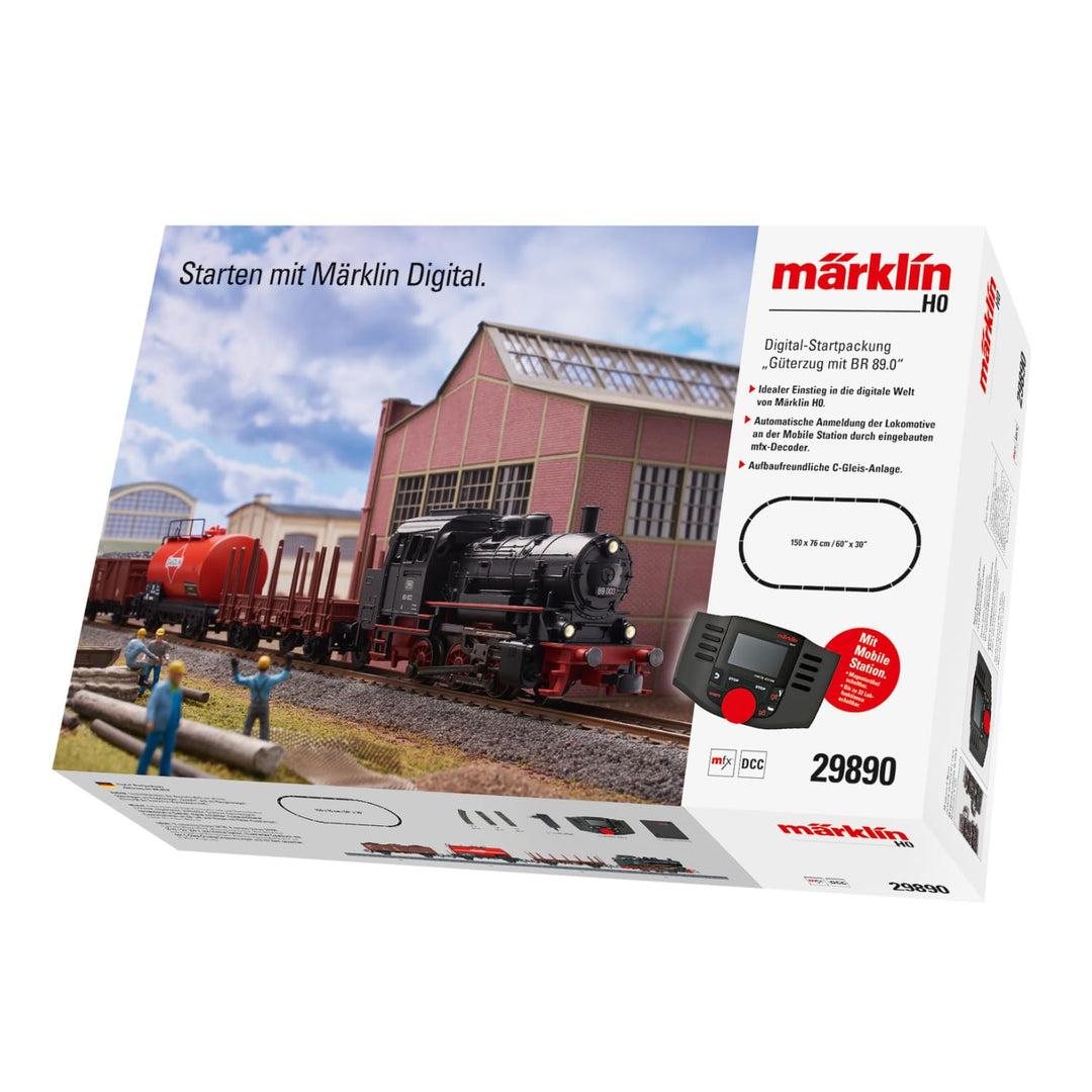 Märklin 29890 - Digital-Startpackung Güterzug mit BR 89.0" mit Mobile Station, Spur H0 Modelleisenba