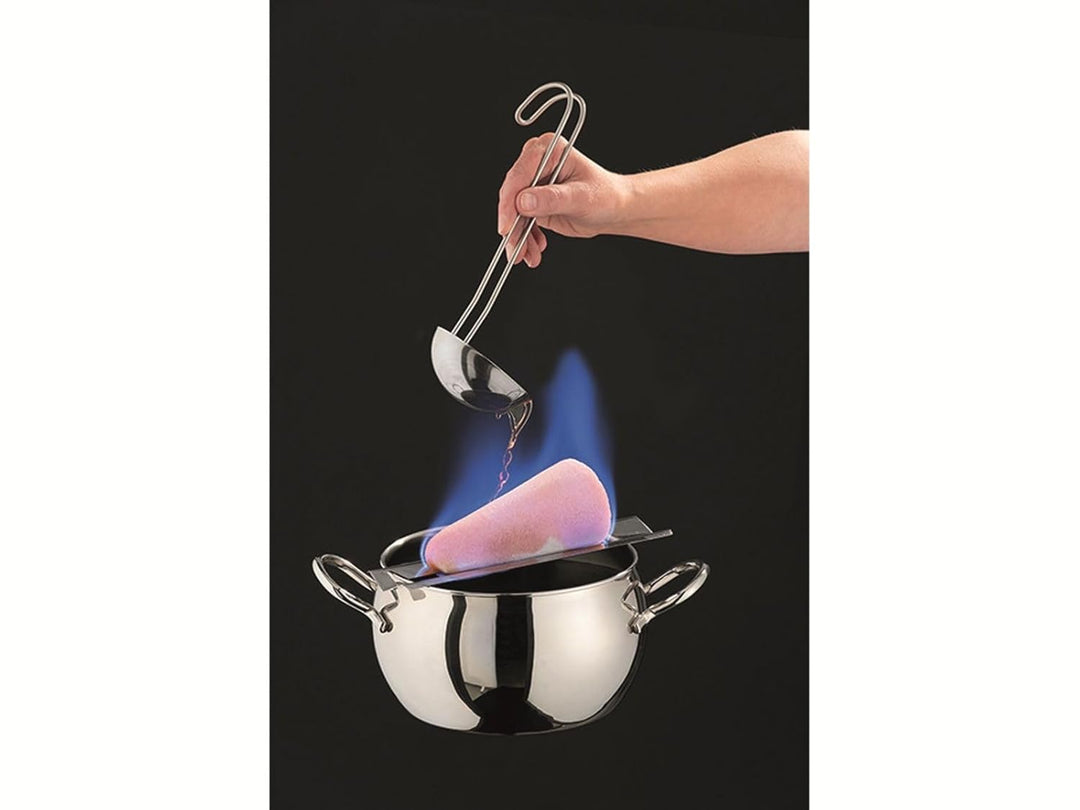 APS Fondue- und Feuerzangenbowle Set, Zuckerzange, Feuerzange, Fondue-Topf, Edelstahldeckel, hochgla