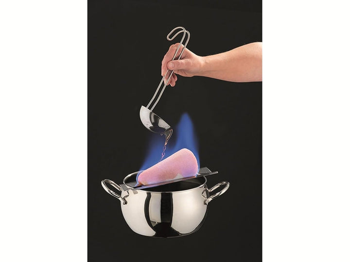APS Fondue- und Feuerzangenbowle Set, Zuckerzange, Feuerzange, Fondue-Topf, Edelstahldeckel, hochgla