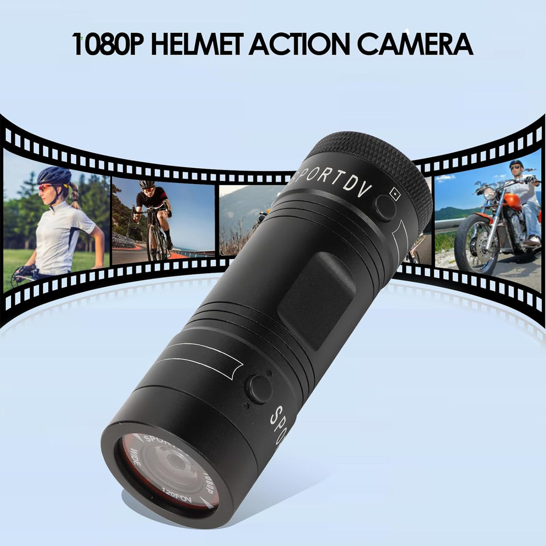 Fahrrad-Motorradhelm-Kamera, 1080P 120-Grad-Weitwinkel--Sport-Video-Action-Kamera, Tragbare Wasserdi