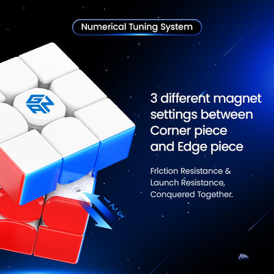 GAN14 Magischer Zauberwürfel 3x3,Profi SpeedCube 56mm UV Coated für Kinder Erwachsene