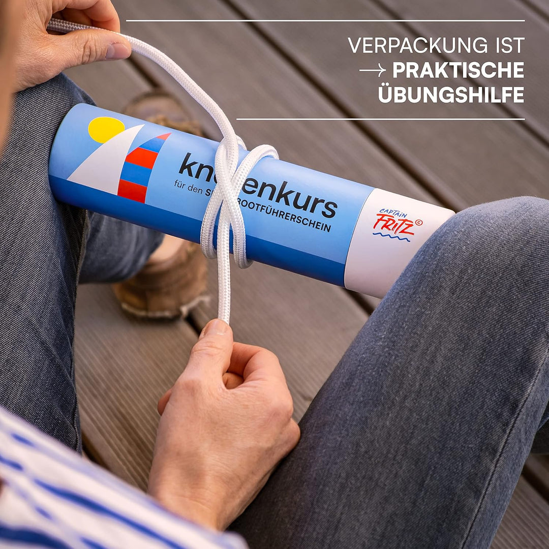 Knoten Übungsset mit Lernvideos für SBF See, SBF Binnen, Segelschein und Bodenseeschifferpatent, ein