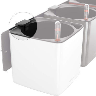 Lechuza Cube Glossy Triple, Weiss, Lackierte Oberfläche, Hochwertiger Kunststoff, Stick-Bewässerungs