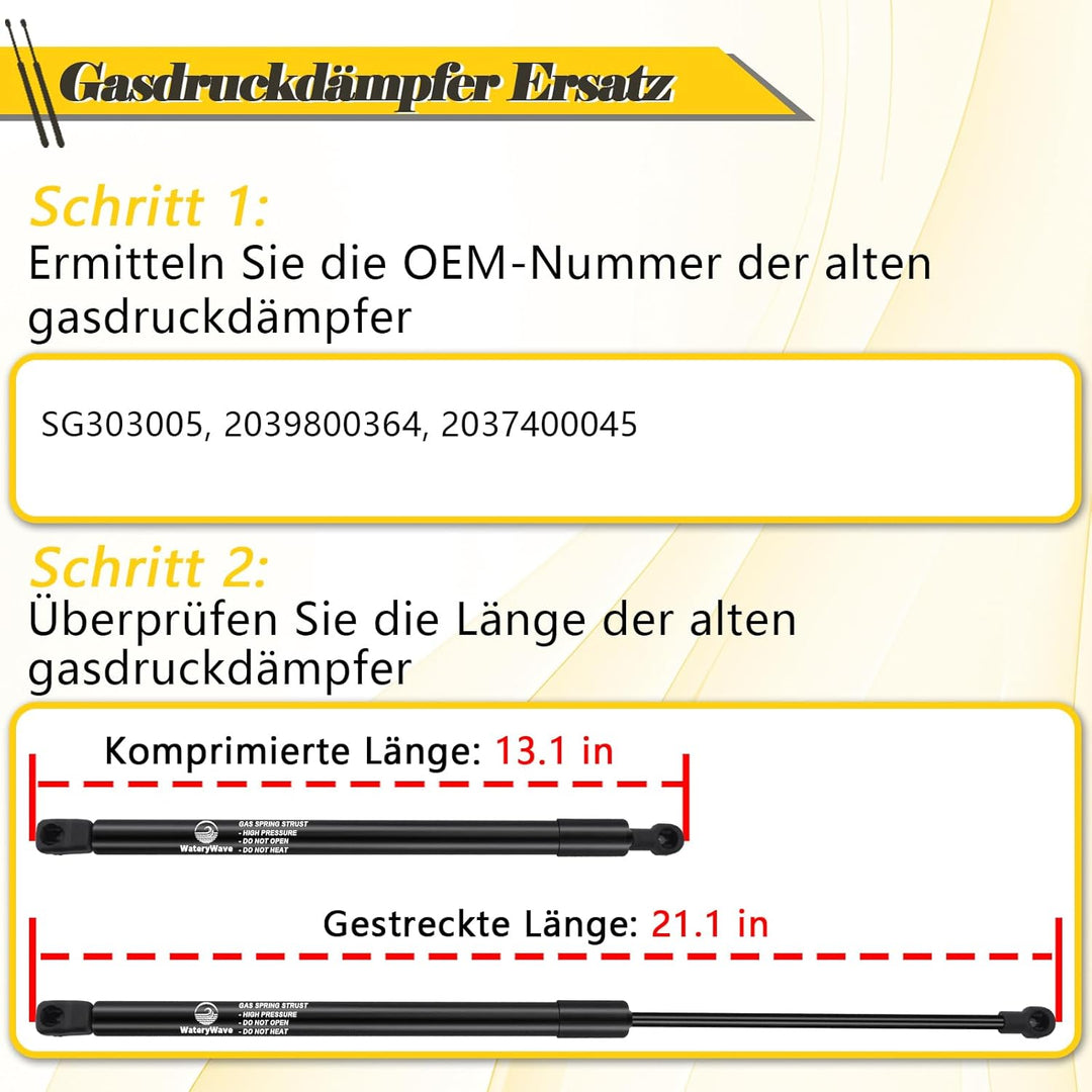 2X Heckklappendämpfer für Mercedes-Benz C-Klasse T-Model S203 180 200 220 230 240 270 280 320 350 32