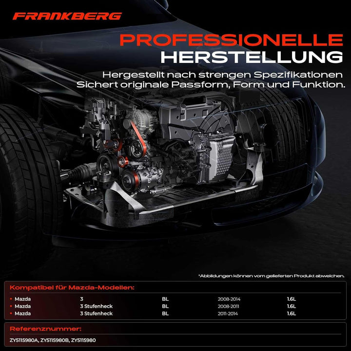 Frankberg Spannrolle Riemenspanner Kompatibel mit 3 BL 1.6L Benzin 2008-2014 3 Stufenheck BL 1.6L Be