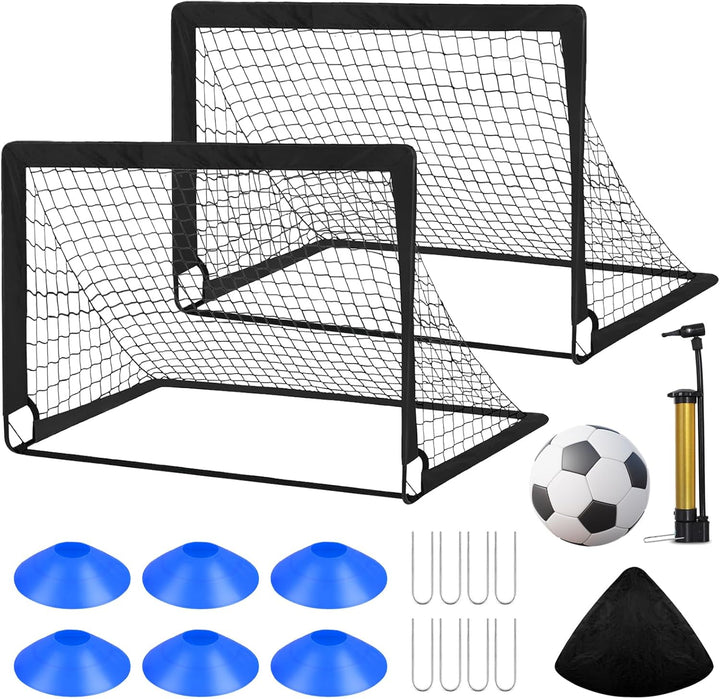 2er Fussballtor Kinder Set,grosses Fussballtor für Kinder und Erwachsene,Fussball-Tore Faltbar mit G