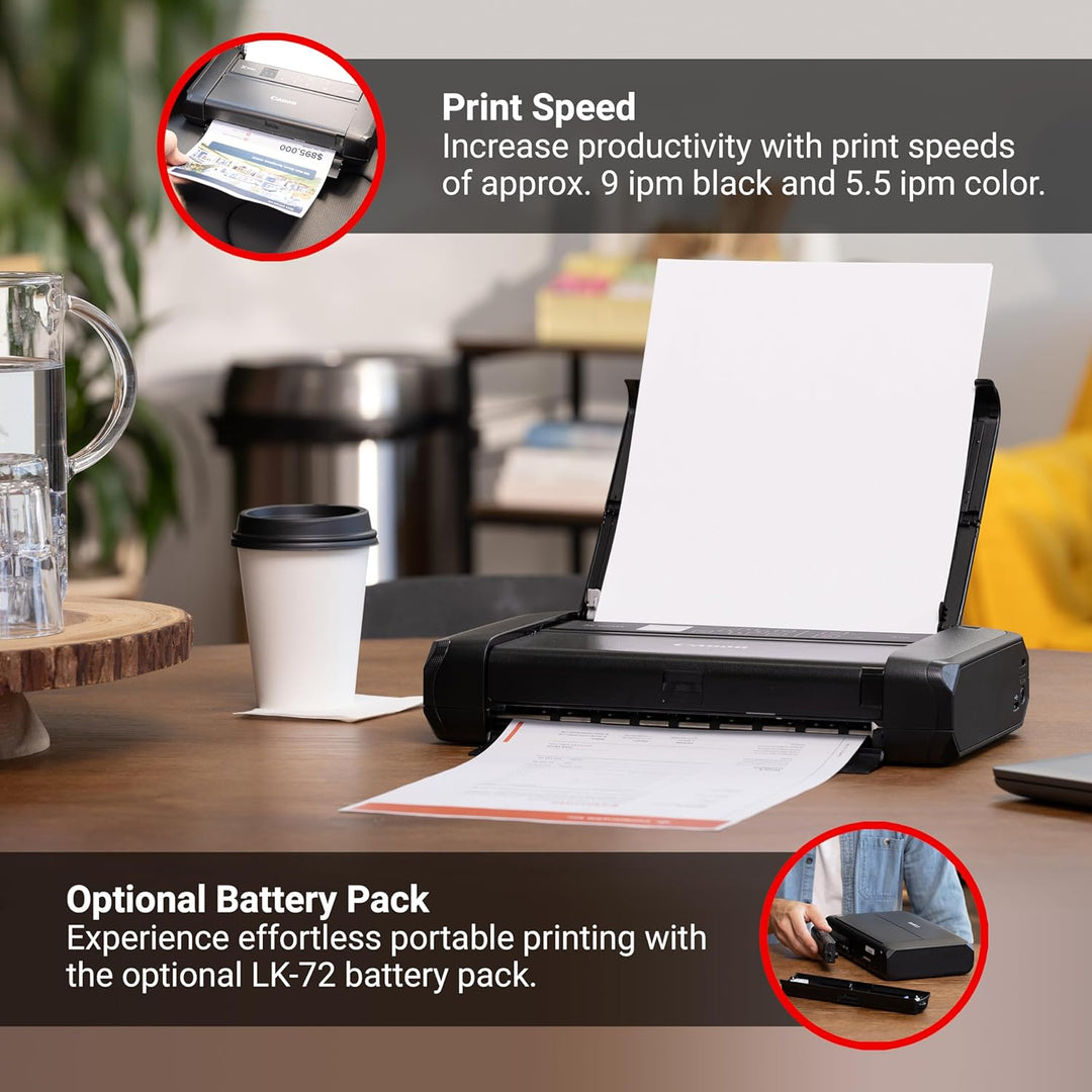 Canon PIXMA TR150 mobiler Drucker (WLAN, Cloud, AirPrint, 4.800 dpi x 1.200 dpi, Highspeed USB Typ C
