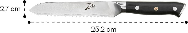 Zelite Gezacktes Kochmesser, Scharfes Küchenmesser 14 cm, Japanisches Messer für Zuhause und Gastro,