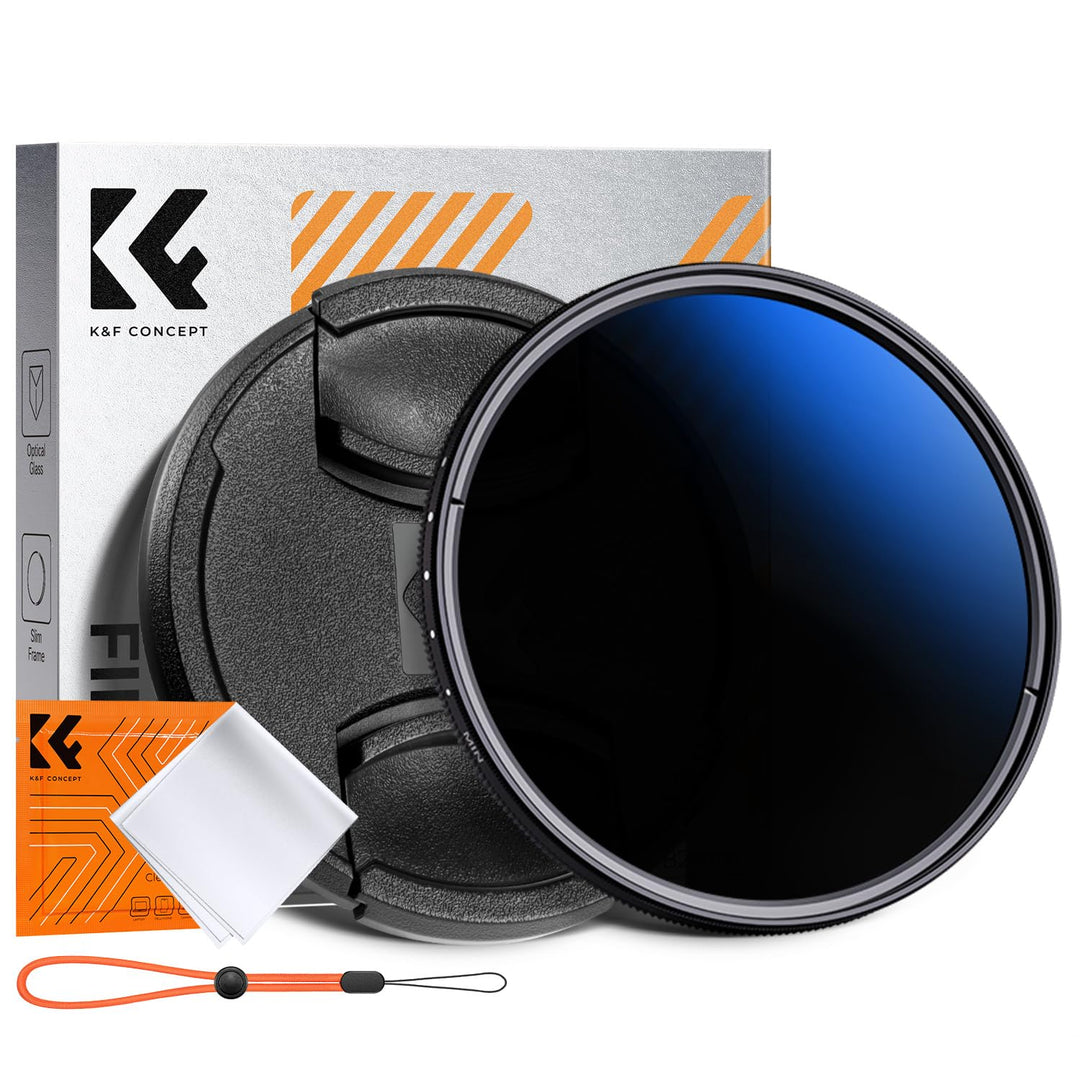 K&F CONCEPT K-Serie 67mm ND Filter Variabler Graufilter ND2-400 (1-9 Blendenstufen) mit Objektivdeck