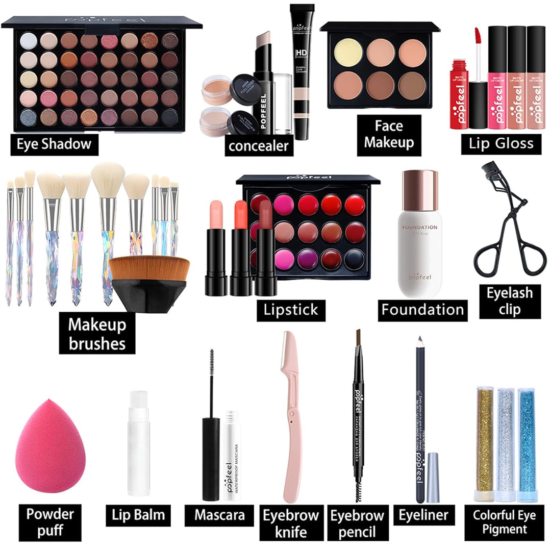 Make-up-Set All-in-One Make-up-Geschenkset Kosmetik-Palette Starter Kit, Make-up Sets mit Schminktas