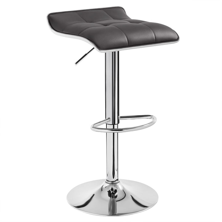 WOLTU BH28gr-1 1X Barhocker 1er Set Barstuhl Tresenhocker, aus hochwertigem Kunstleder, verchromter