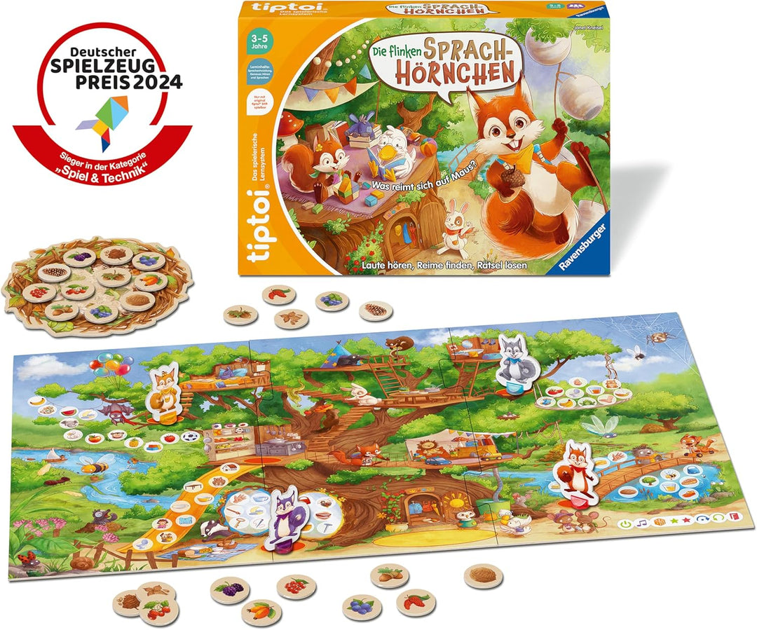 Ravensburger 00203 tiptoi Spiel - Die flinken Sprach-Hörnchen - Lernspiel ab 3 Jahren, für 1-4 Spiel