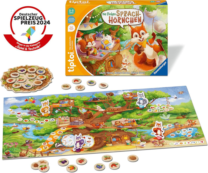 Ravensburger 00203 tiptoi Spiel - Die flinken Sprach-Hörnchen - Lernspiel ab 3 Jahren, für 1-4 Spiel