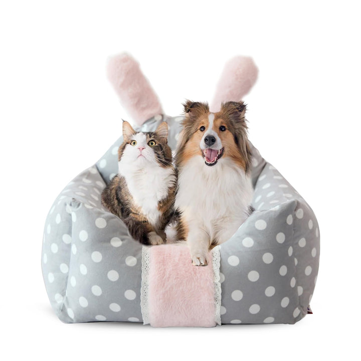 PETCUTE Katzenbett Hundebett Haustierbett für Katzen und kleine Hunde,Waschbar Kaninchen Design Haus