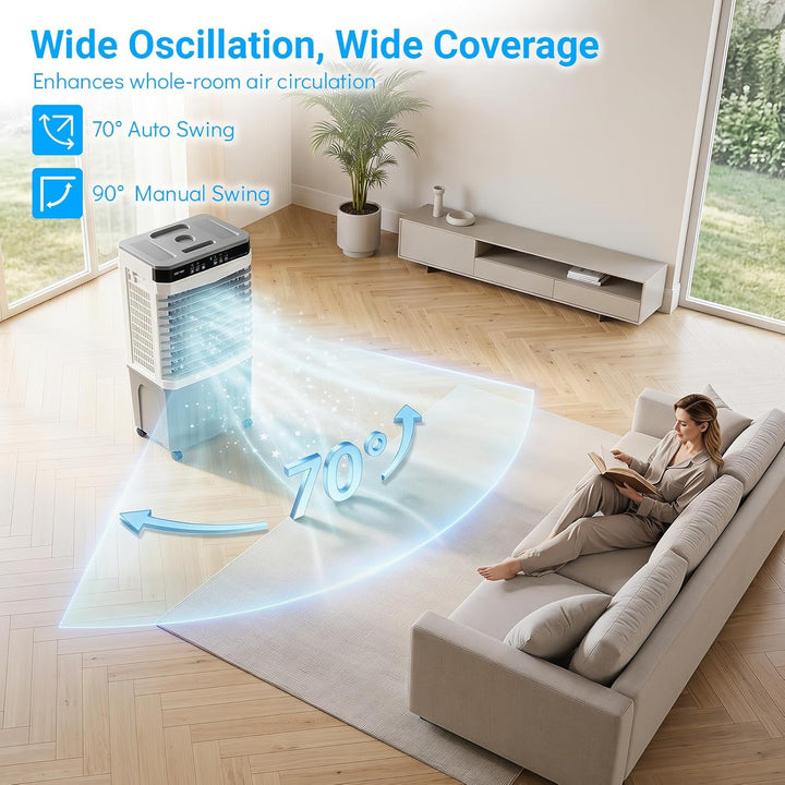 COSTWAY Luftkühler mit Wasserkühlung, mobile Klimaanlage ohne abluftschlauch leise, Kühlventilator m