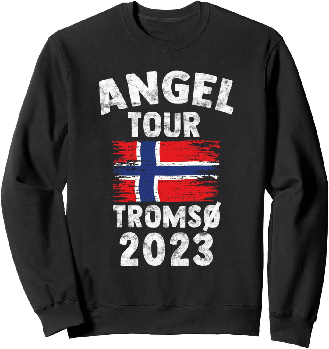 Tromsö 2023 - Angel Tour nach Norwegen mit Flagge Sweatshirt