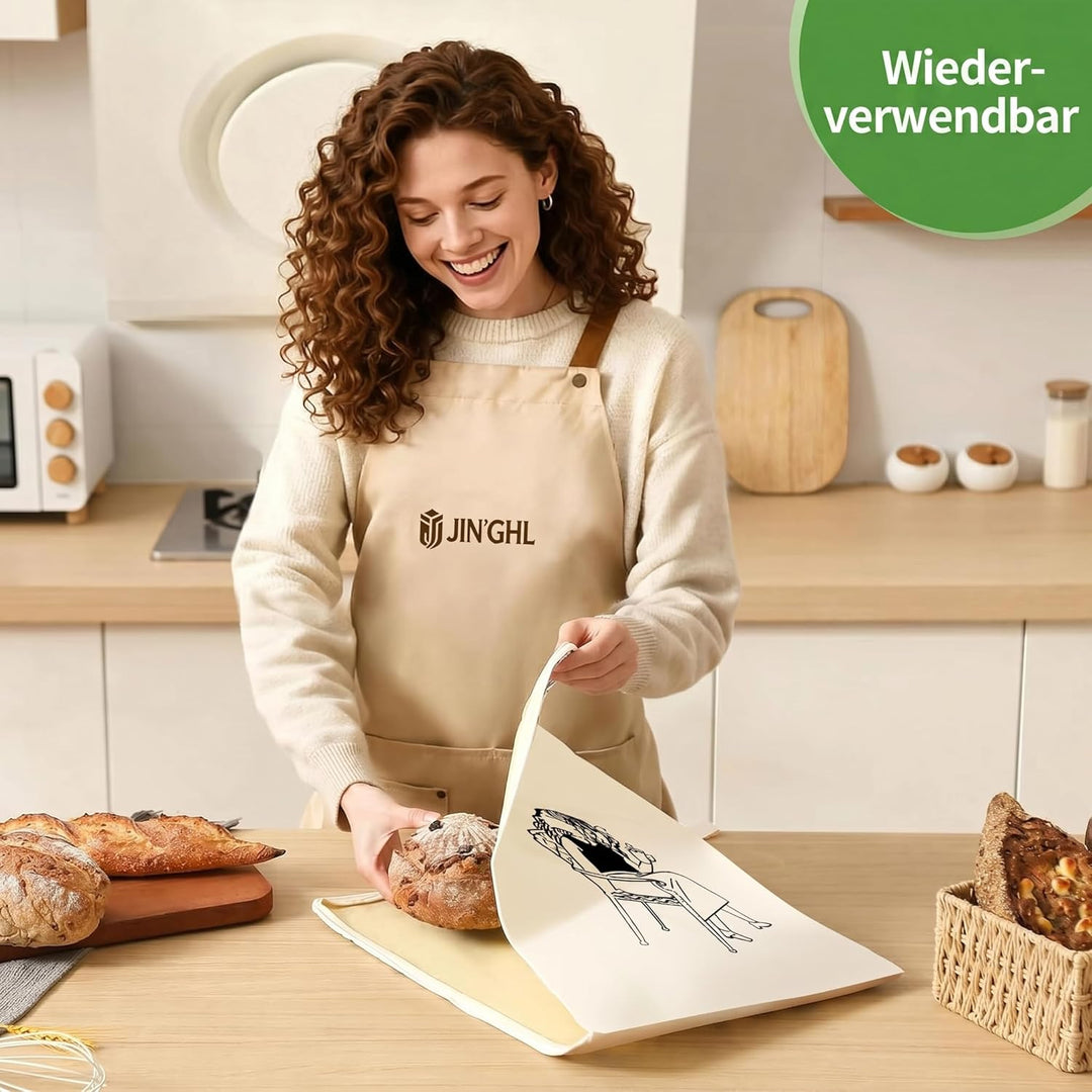 Brotbeutel, 2 Stück 43.2 * 33 wiederverwendbare Bienenwachs-Brotbeutel, die für Brot, Obst und Gemüs