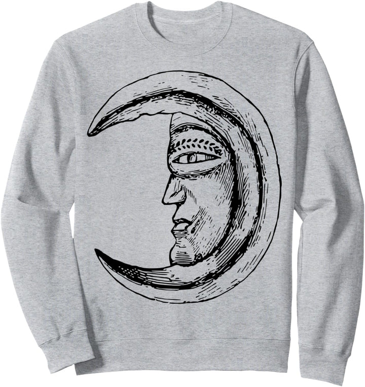 Halbmond Gesicht Mond Sweatshirt