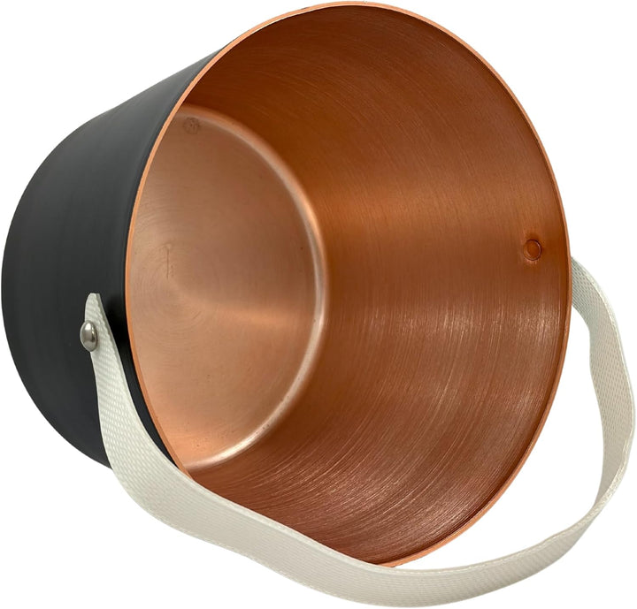 Saunaeimer aus Aluminium schwarz-gold mit flexiblem Tragegurt der Marke SudoreWell by MaReBa24®