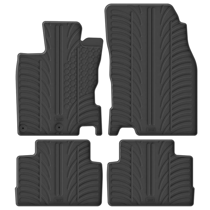 Satz Gummimatten kompatibel mit Nissan Qashqai 2014-2020 (T Profil 4-teilig + Montage-clips) Fussmat