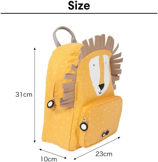 Trixie Rucksack - Rucksack für Kind - für Jungen und Mädchen - Kleiner Turnbeutel Dunkelgelb Mr Lion