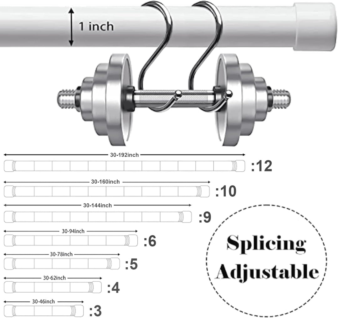 Gardinenstange, 76-450 cm Gardinenstange für Fenster mit Rundem Endstück Einzel mit Finials aus Edel