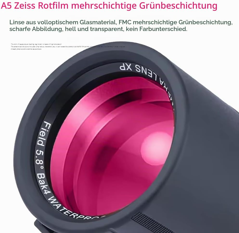 Monokular 12x56ED mit Entfernungsmesser Teleskop IPX7 Stickstoffgefüllt Wasserdicht, 21MM Okular，BAK