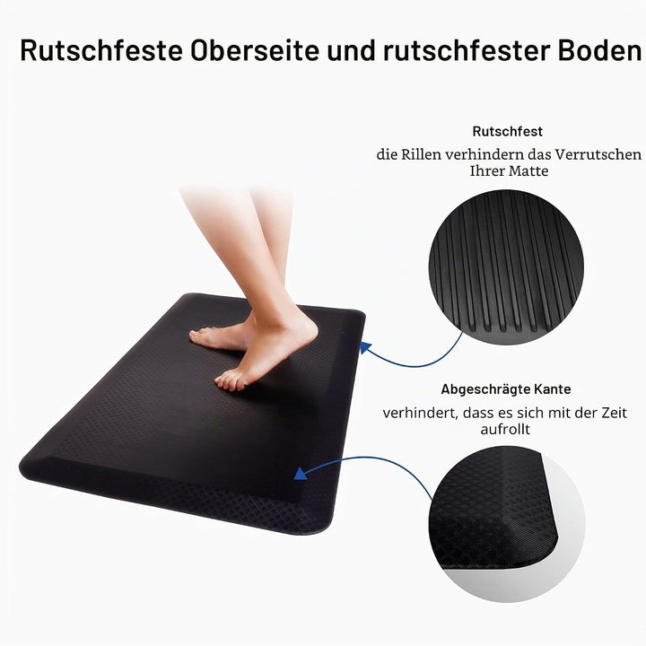 FLEXISPOT Bodenmatte für Schreibtisch, Küche, komfortabel gegen Müdigkeit, Schwarz, Schwarz