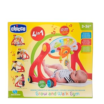 Chicco Grow and Walk 4in1 Baby Aktivitäts Spielzeug und Lauflernhilfe, Lernspielzeug mit manuellen A