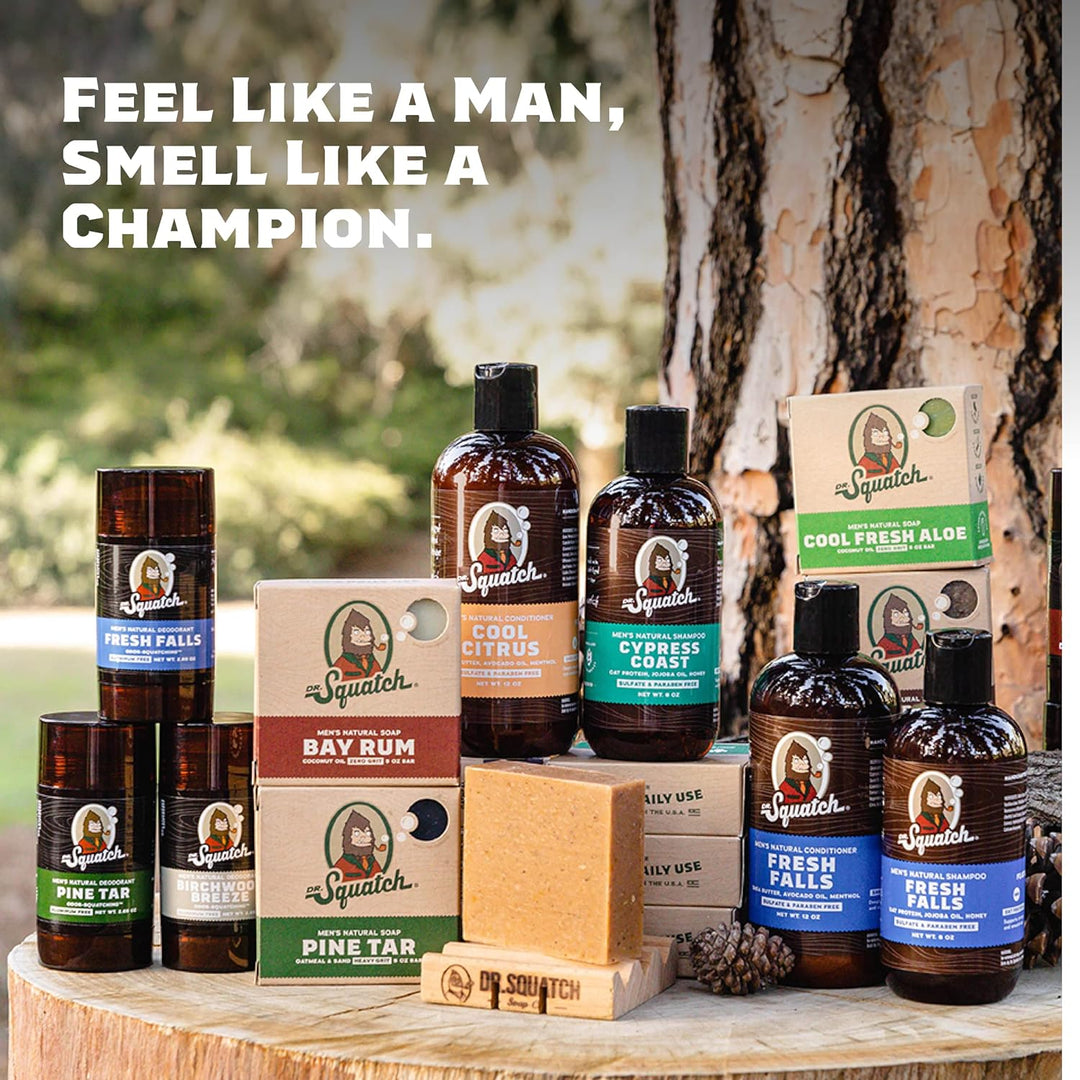 Dr. Squatch Alle natürlichen Seifenstücke für Männer mit schwerem Grit, 3 Pack, Kiefern-Teer