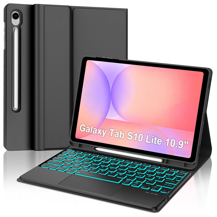 JADEMALL Hülle mit Touchpad & RGB-Tastatur für Samsung Galaxy Tab S10 Lite/S10 FE/S9 FE 10,9" & S9 1
