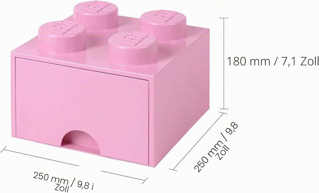 LEGO 4005 Brick 4 Knöpfe, 1 Schublade, stapelbar Aufbewahrungsbox, 4,7 l, Pink, Plastik, Legion/Ligh