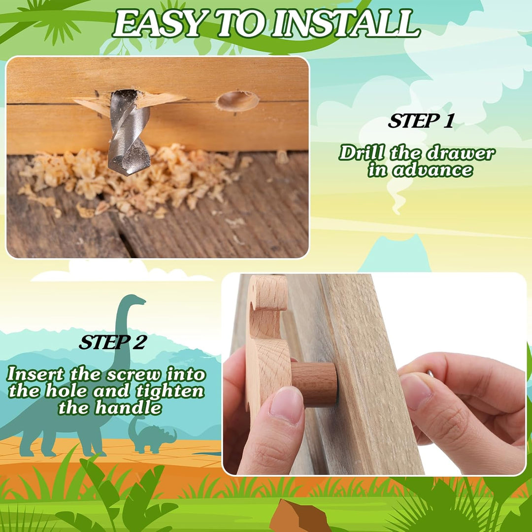Qunclay Schrankknäufe aus Holz, dekorative Holzknöpfe mit Schrauben, Kommode, Ziehen, Holz, Meeresti