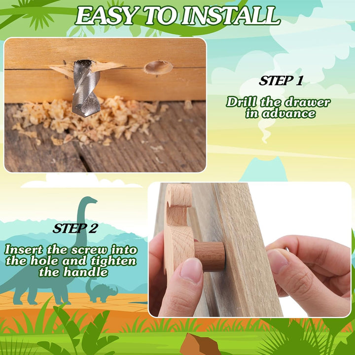 Qunclay Schrankknäufe aus Holz, dekorative Holzknöpfe mit Schrauben, Kommode, Ziehen, Holz, Meeresti