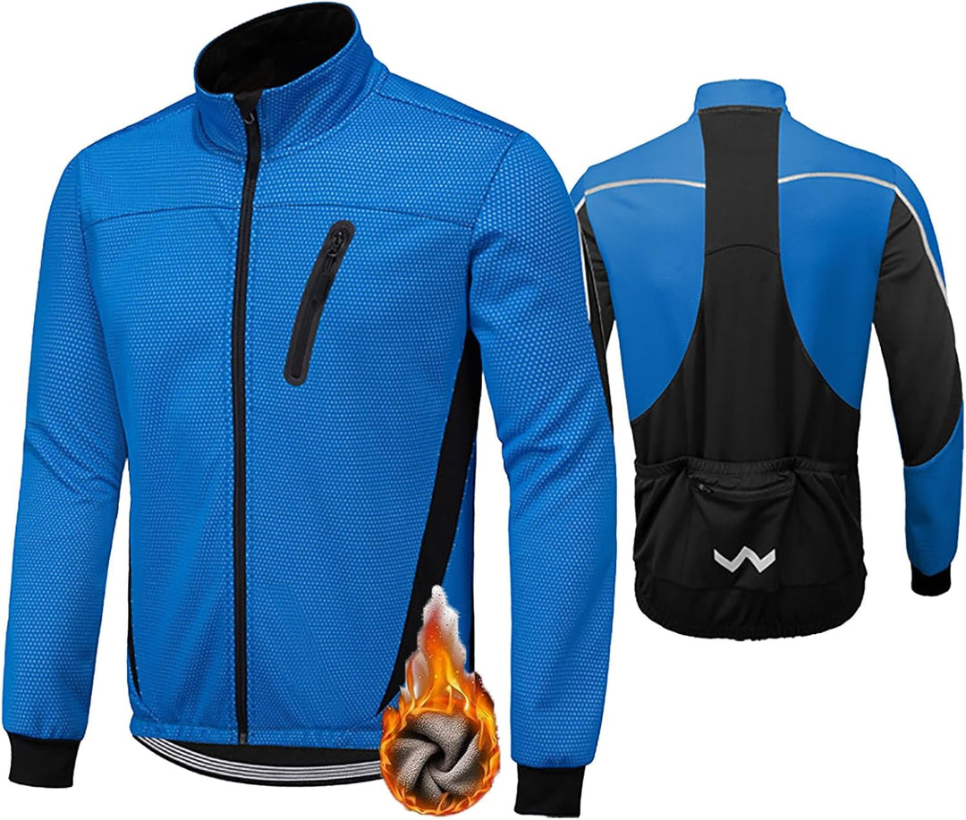 HOMTOL Herren Fahrradjacke Polarfleece-Futter Wasserdicht Winter Thermal Radjacke winddicht regenfes
