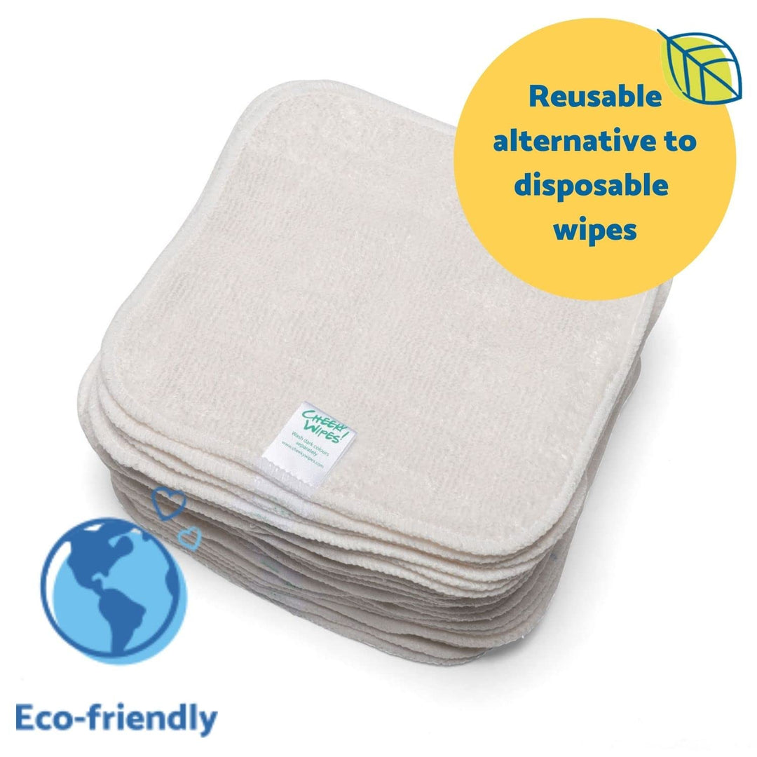 Cheeky Wipes - 25 bamboo terry washable cloth baby wipes by Cheeky Wipes weiss, weiss