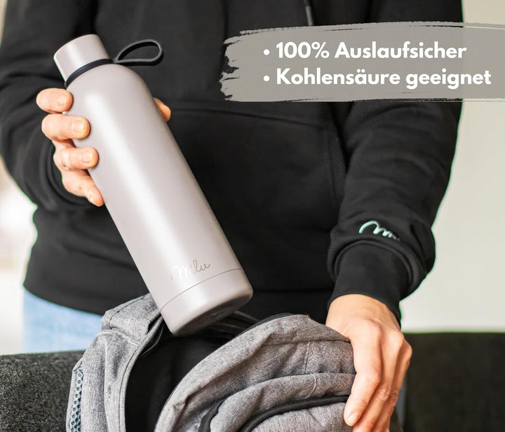 Milu Thermosflasche 500ml Isolierte Edelstahl Thermo Trinkflasche Thermoskanne Auslaufsichere Isolie