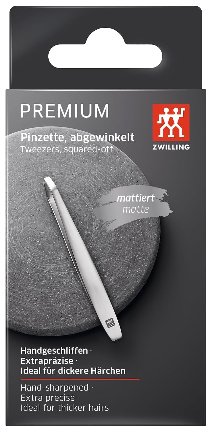 ZWILLING Pinzette Abgewinkelt (Zupfen von Augenbrauen, angeraute, perfekt kalibrierte Spitzen, hypoa