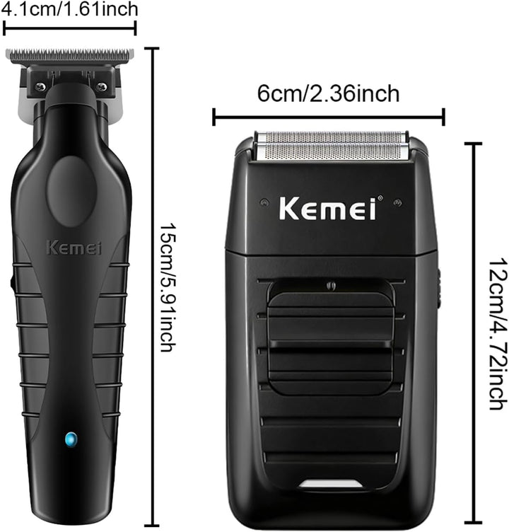 KEMEI Professionelle Haarschneidemaschine und Folienrasierer Set, Elektrische Haarschneidemaschine f