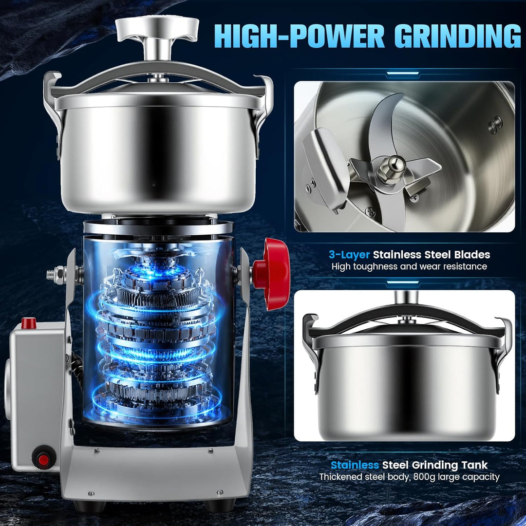 Tragbare Elektrisch Getreidemühle 220V, Zum Mahlen schütteln, 3500W Hochgeschwindigkeits Schleifmasc