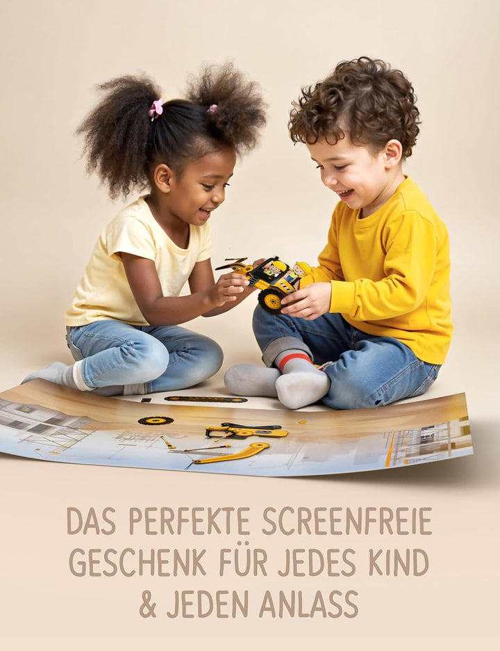 Baustelle - Das erste Stickerbuch für Kinder zum Tüfteln, Bauen & Kombinieren - Wiederverwendbares S