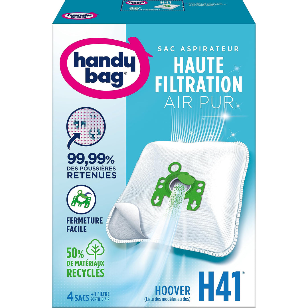 Melitta Handy Bag H41 Staubsaugerbeutel, für Hoover-Staubsauger, luftdichter Verschluss, Anti-Allerg