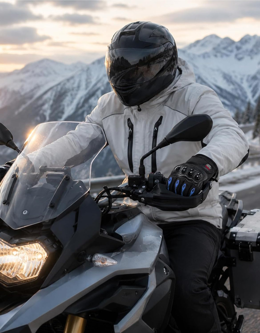 KEMIMOTO Winter Motorradhandschuhe - Winddichte Motorrad Handschuhe mit Touchscreen-Funktion, Warme