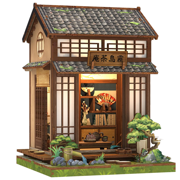 Fsolis Book Nook Japan Booknook Bausatz für Erwachsene, 3D-Holzpuzzles Buchecke, DIY-Miniaturhaus-Se