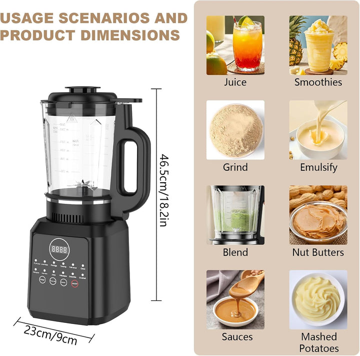 Nussmilchmaschine, 1650ml Pflanzenmilchbereiter mit Selbstreinigungsfunktion, 24 Stunden Smart Termi