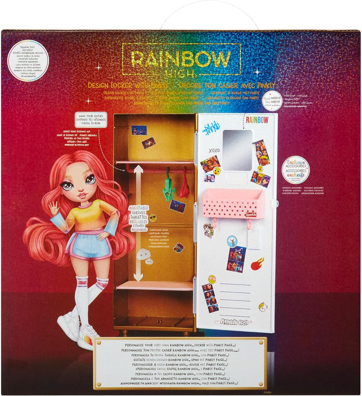 Rainbow High Design & Style Schliessfach Spielset – Mit Regalen, Kleiderbügeln, Accessoires und Aufk