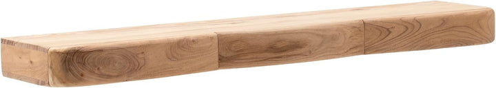 FineBuy Wandregal Akazie Massivholz 120cm mit DREI Schubladen - Design Regal für die Wand - Holz Wan
