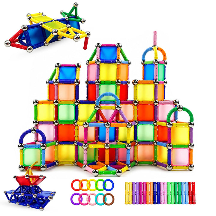 Magnetische Bausteine 234 Stück, Magnete Stöcke STEM Set für Kinder ab 6 Jahren, 3D Puzzle Magnetbau